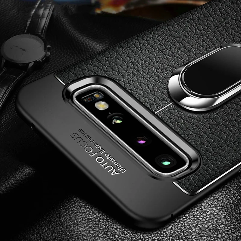 Ikrsses для samsung Galaxy S10 Plus Note 9 автомобильный держатель Магнитный кронштейн Подставка палец кольцо TPU Cas для Galaxy S8 S9 Plus S10e бухта