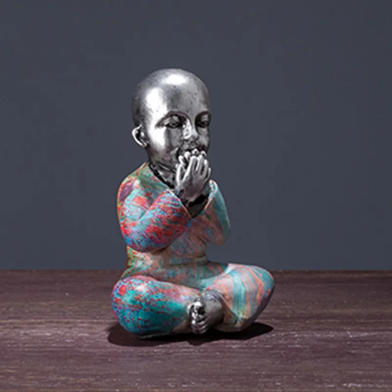 

European Style Don't Watch Listen Say Monk Resin Statue Creative Desktop Decoration Office Art&Craft Ornaments X842