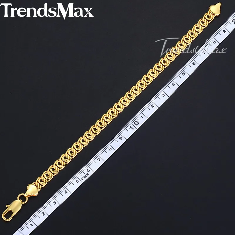 Trendsmax женский браслет 585 розовое золото заполненная цепочка с улиткой ювелирные изделия для женщин мужчин 7 мм 18 см 20 см 23 см GB293A