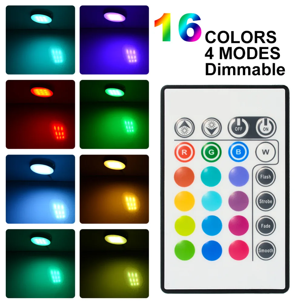Anyikue Светодиодные шайбы с дистанционным управлением RGB светодиодная подсветка