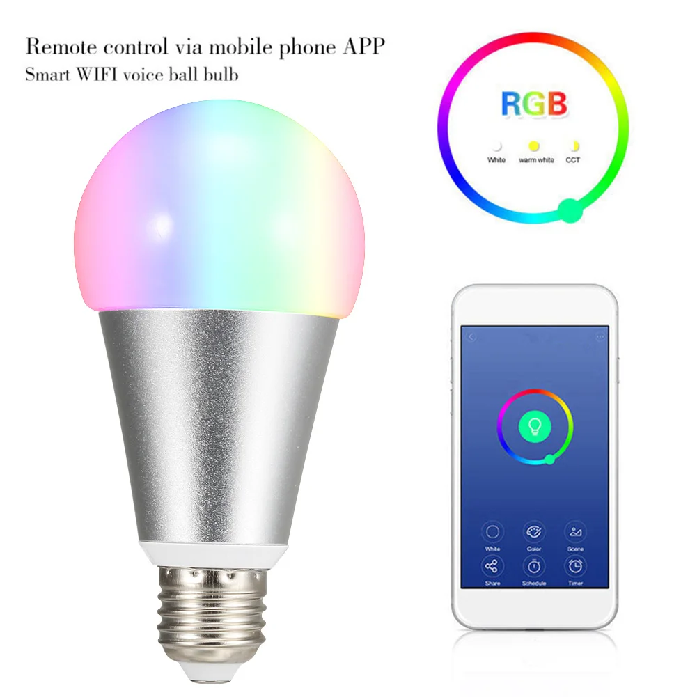 Best' 1 шт. Wifi Умная лампа RGB с регулируемой яркостью мобильного телефона