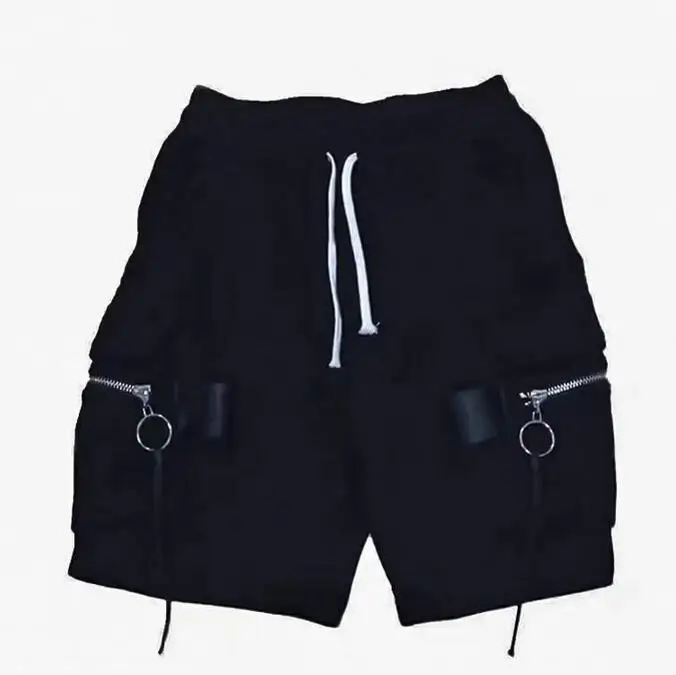 Высококачественные мужские короткие брюки с карманами на молнии тонкие базовые
