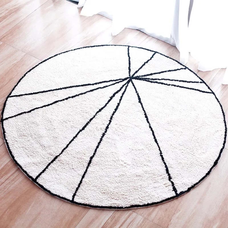 

120CM Nordic Baby Play Mats Newborn Crawling Mat Girls Kids Bedroom Rugs Round Floor Carpet for Living Room Decoration Nonslip