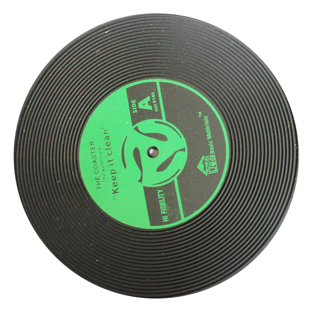 CD пластинки Форма Кухня Вечеринка бар чашка коврик салфетки силиконовые Coaster