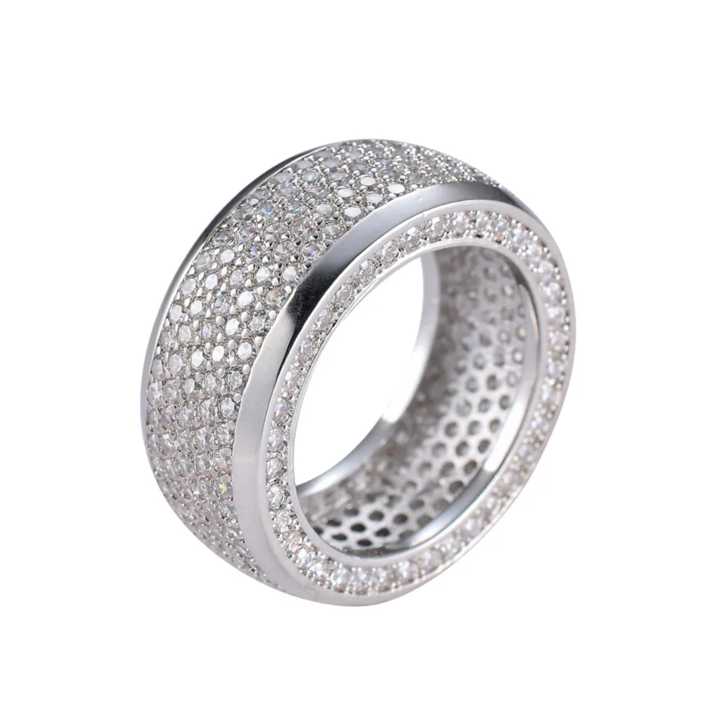 Brass mirco setting CZ stone Hip Hop Ring All Iced Out Men Stone Rings R005 |