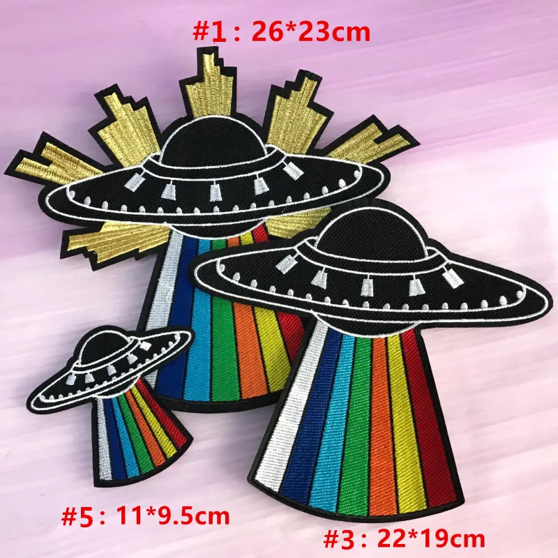 Красочные мушроо космическая планета НЛО вышивка патч для одежды железа на