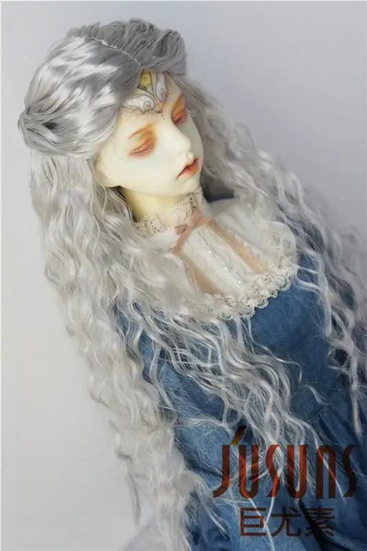 Jd361 1/3 длинные вьющиеся средняя часть BJD химическое мохер кукла парик 8-9 дюймов кукла парик распродажа