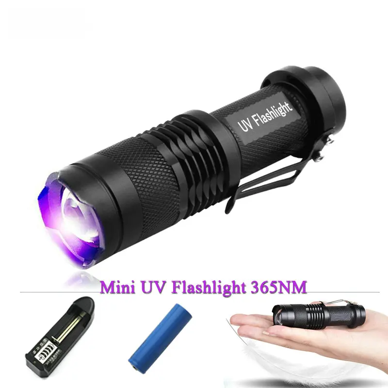 Высокое качество УФ светодиодный вспышка светильник Скорпион 365nm фонарь черный