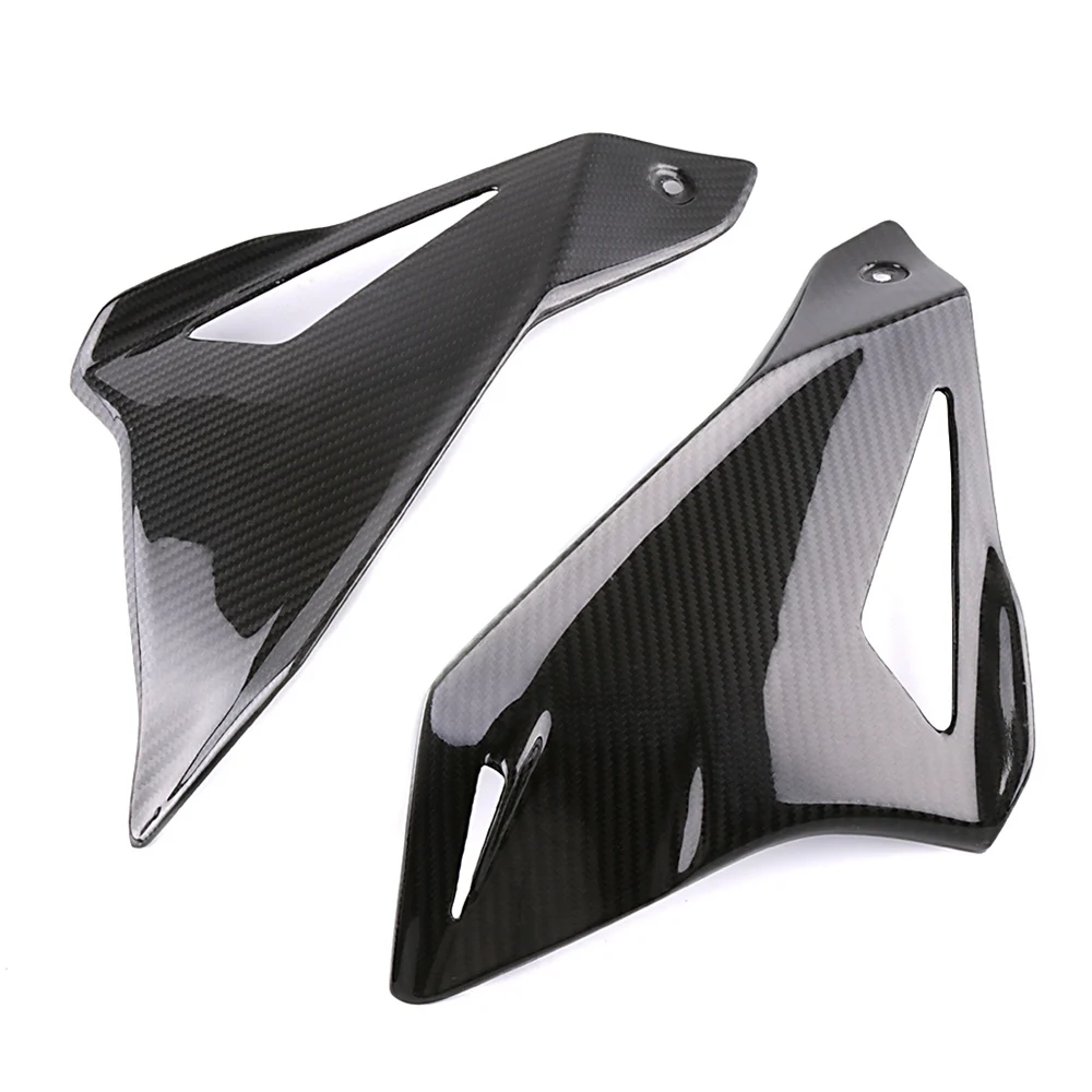 Black SMOK Motorcycle Carbon Fiber Left Right Frame Fairing Panel Kits Guard Cover For Yamaha MT10 MT 10 MT-10 - Цвет: Black