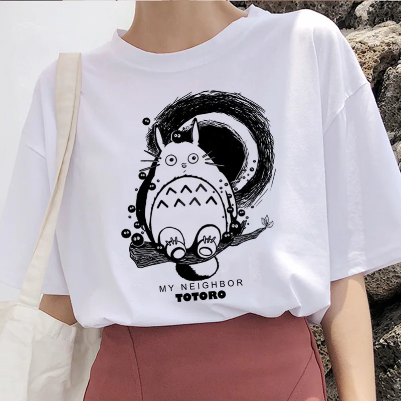5523 Totoro Унесенные призраками студия Ghibli femme Футболка японская женская ulzzang футболка аниме Хаяо Миядзаки женская футболка Харадзюку 90s - Цвет: 5523