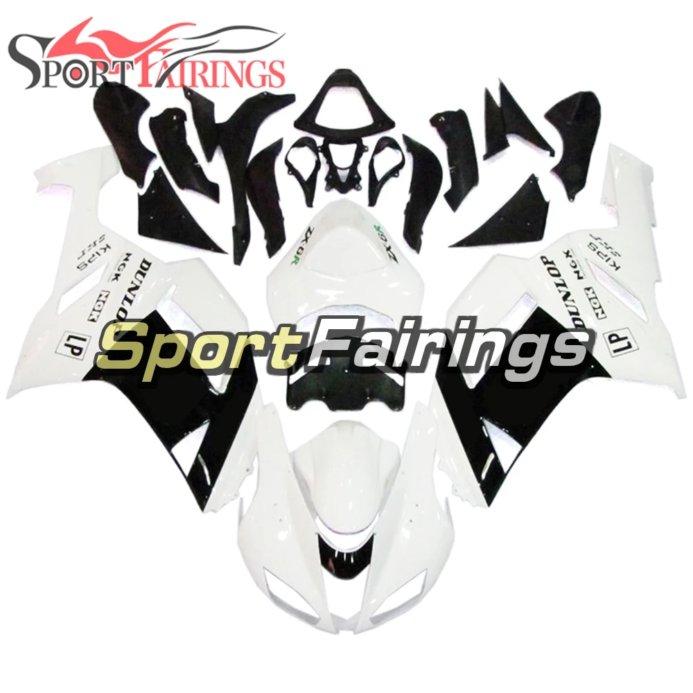 

ZX-6R 07 08 Motorcycle Full Fairings For Kawasaki ZX6R 636 2007 2008 Sportbike ABS Plastic Injection Cowling White Black Carenes