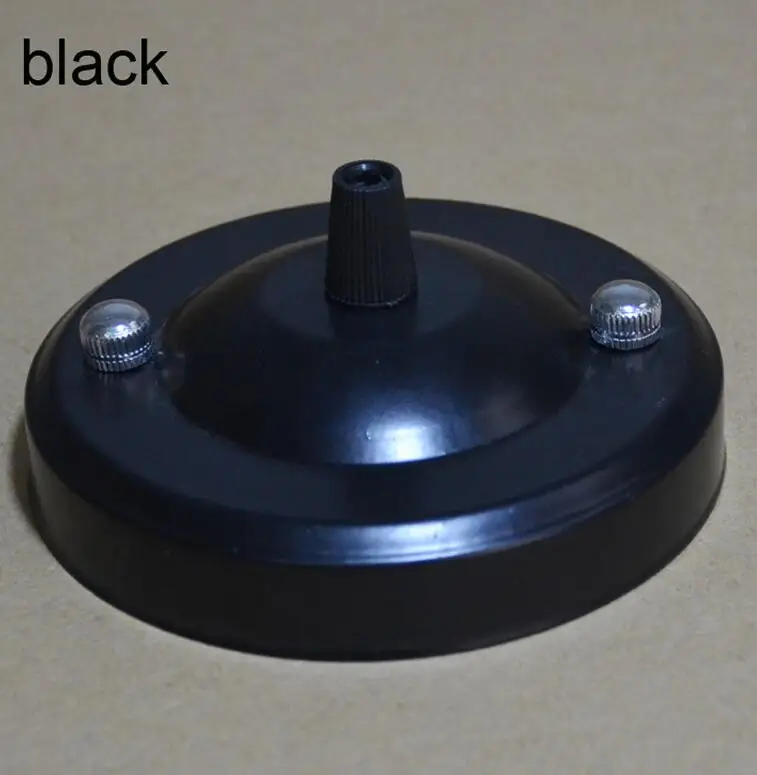 black color 2 шт./лот, Потолочная Роза, антикварная лампочка эдисона, розетка, лофт, винтажный Ретро светильник, розетка, металлический держатель для лампы, круглая форма, металл - Цвет: black color