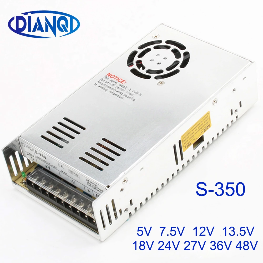 Светодиодный Питание переключатель S 350W 5 в 7 12 В 13.5V18V 24 27V48V ac dc преобразователь
