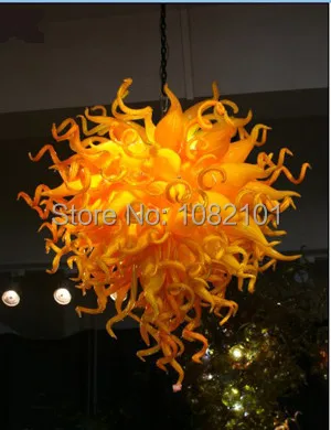 

Free Air Shipping 110/220 LED Bulb Yellow Mango Colored Glass Art Modern