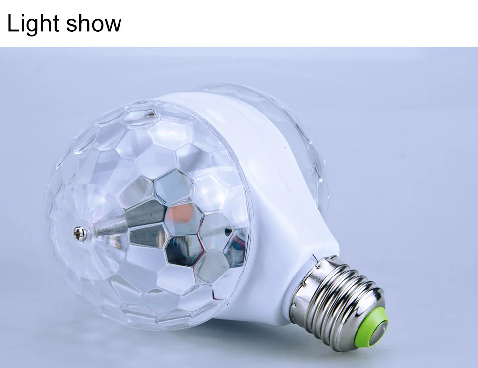 Полный Цвет 6 Вт светодиодные лампы rgb E27 лампада AC 85-265V 110V 220V Авто вращающиеся светильники для сцены DJ прожектор вечерние шоу чешское стекло диско шар