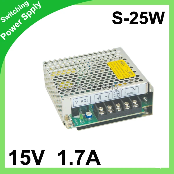 25W 15V 1.7A одиночный выход импульсный источник питания для LED AC к DC smps | Обустройство
