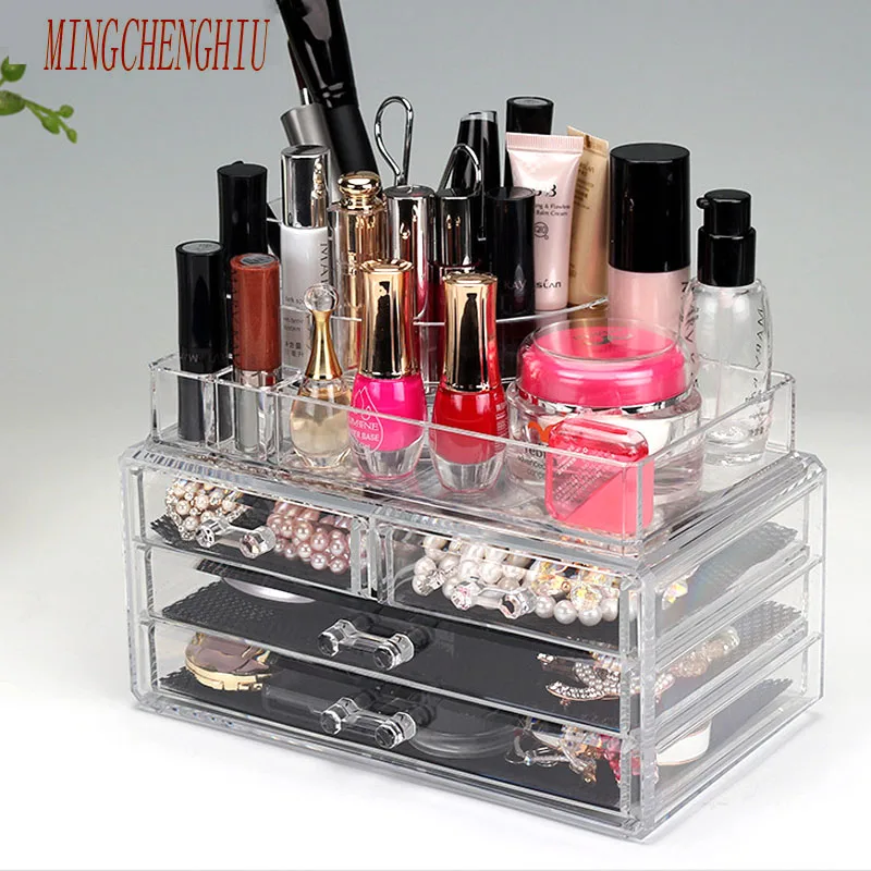 Прозрачный акриловый косметический Органайзер для ювелирных изделий ящик