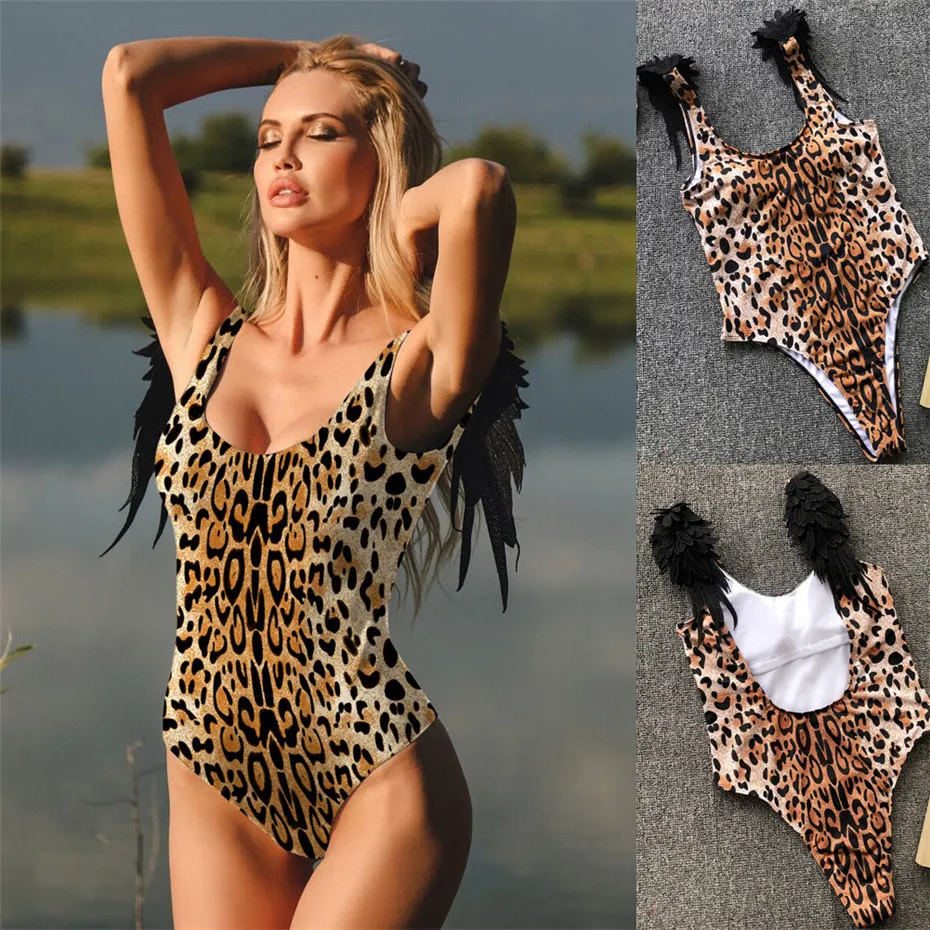 Сексуальный леопардовый слитный купальник бикини 2019 купальники женский