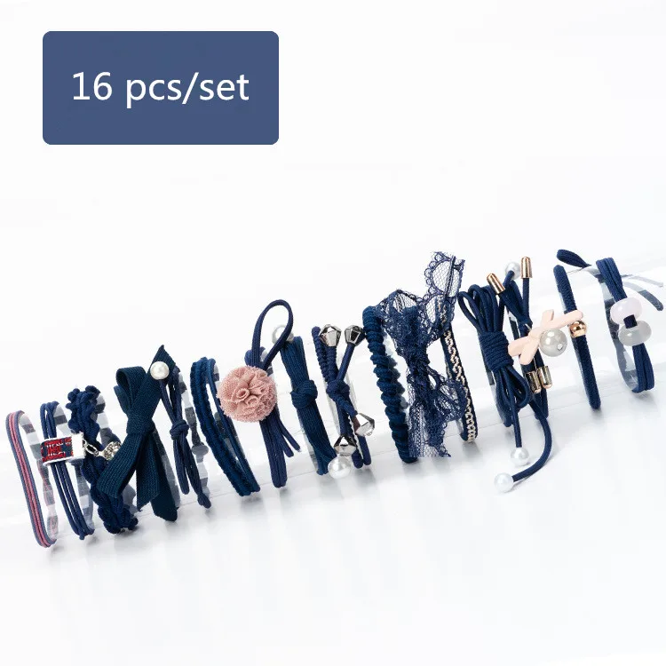 13 1 комплект, простые эластичные резинки для волос для женщин и девушек, эластичные резиновые ленты аксессуары для женщин, резинки для волос - Цвет: 13
