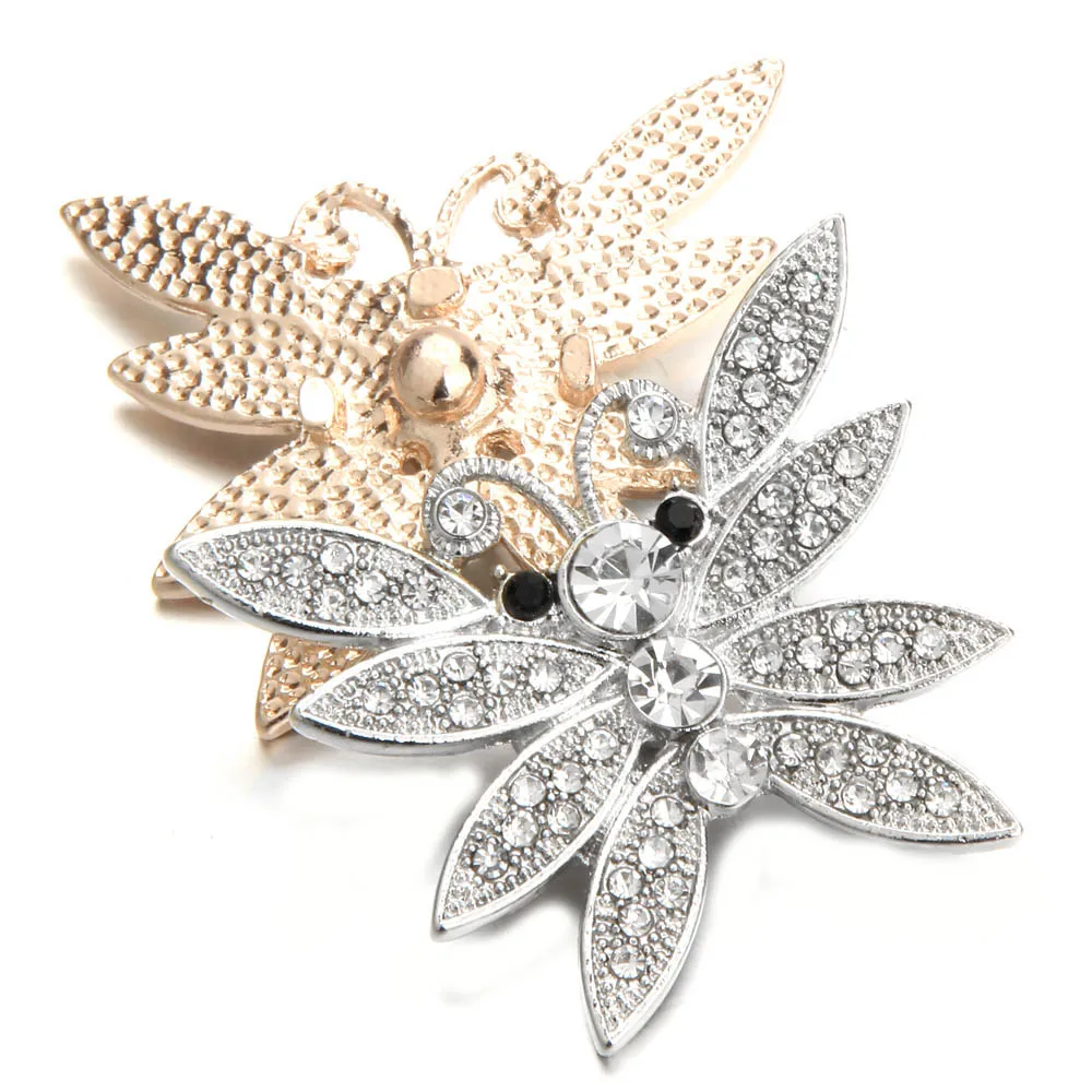 10pcs/lot Wholesale Rose Gold Butterfly Snap jewelry 18mm women metal crystal snaps button bracelets&ampbangles for | Украшения и