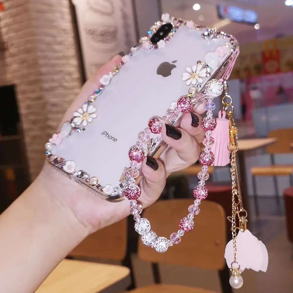 Для iphone XS max XR X роскошный чехол с ромашками и кристаллами для 11 pro 8 8plus 6S 6SP 7 Чехол