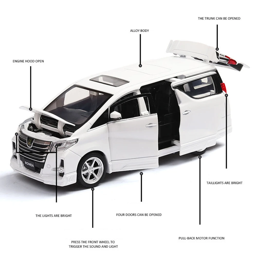 1:32 ALPHARD музыкальная с подсветкой машина Diecasts игрушечный транспорт Горячая