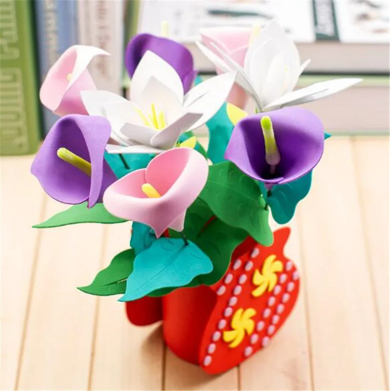Happyxuan 4 дизайна/лот Сделай Сам Набор для рукоделия цветочный горшок Стикеры с