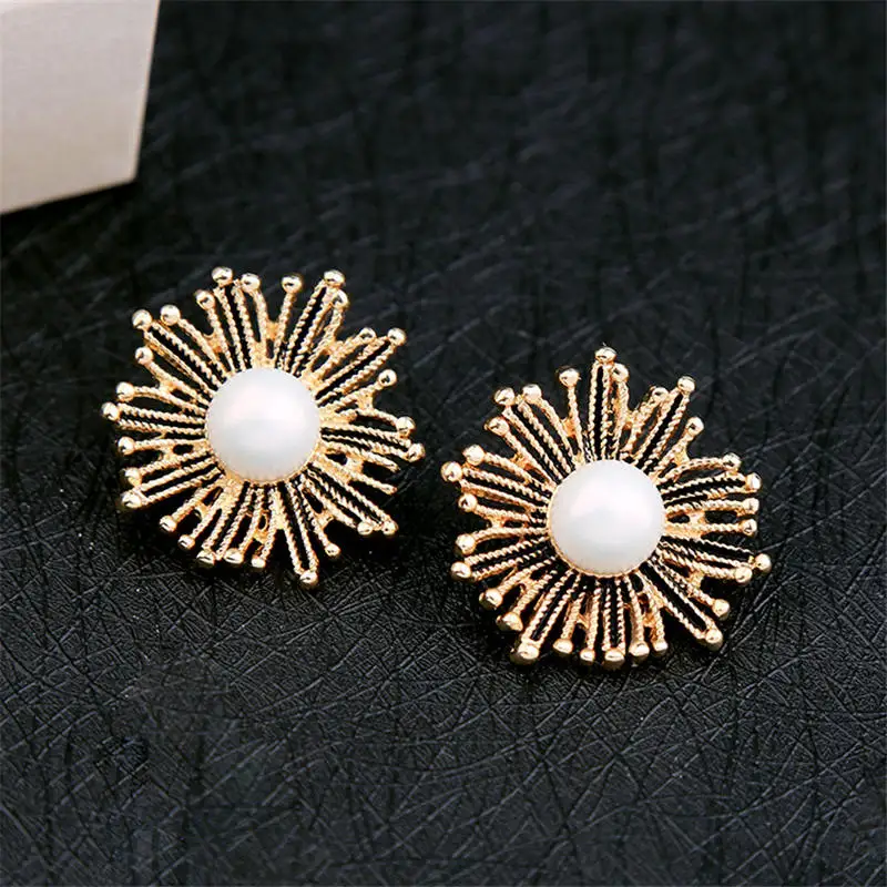 Новое поступление модные серьги-гвоздики с цветком серьги желтым классические