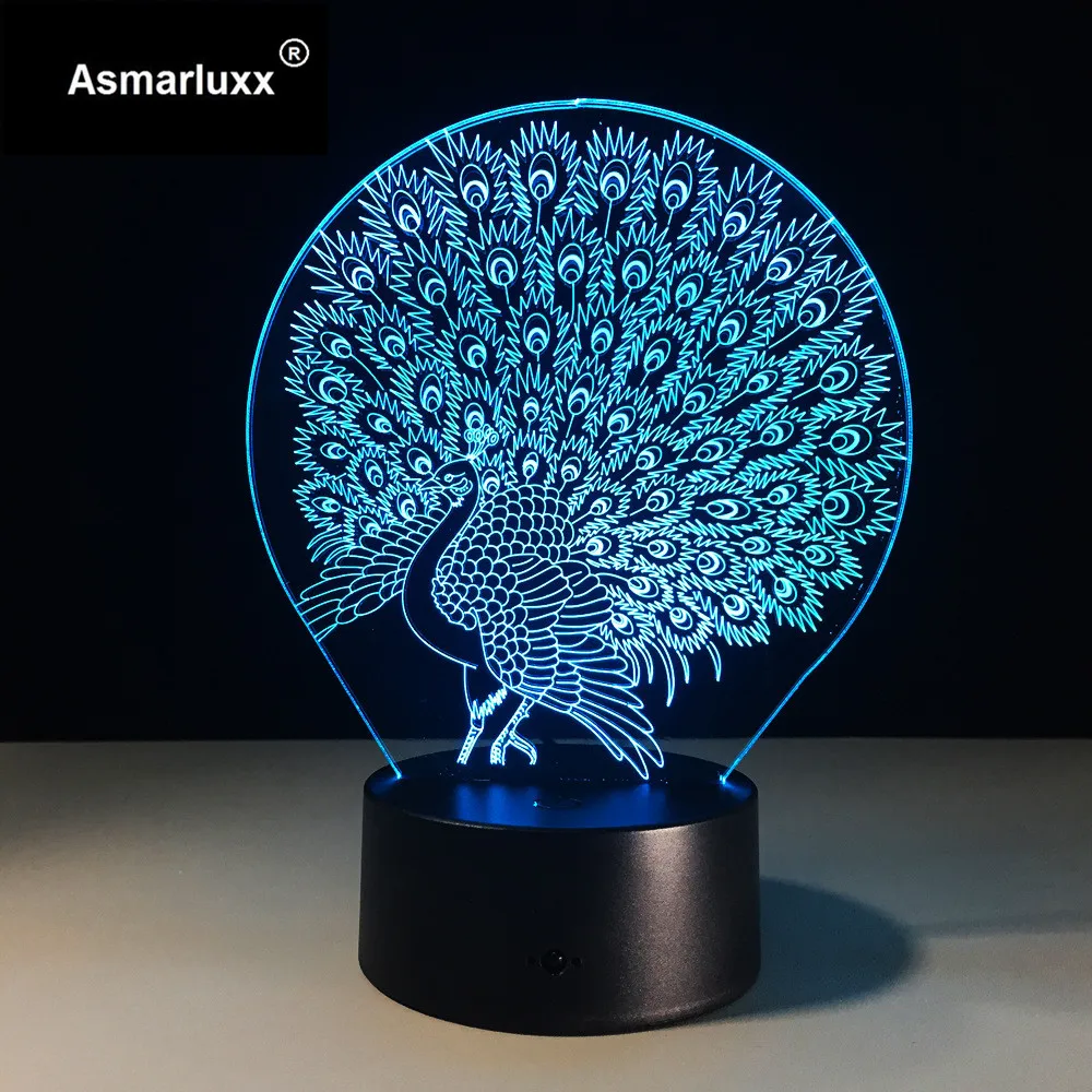 Ночник в виде павлина декоративная Лавовая Лампа для дома светодиодный чное