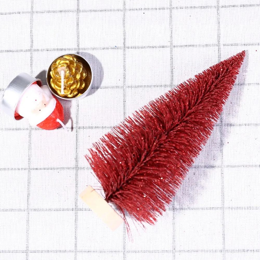 2020 счастливая Рождественская елка мини сосна с деревянной основой DIY ремесла