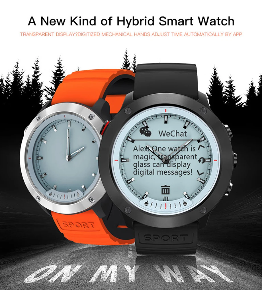 

New M5 Hybrid Smart Watch IP68 Waterproof Transparent Screen Smart Band Heart Rate Monitor Smart Wristband For IOS Android watch
