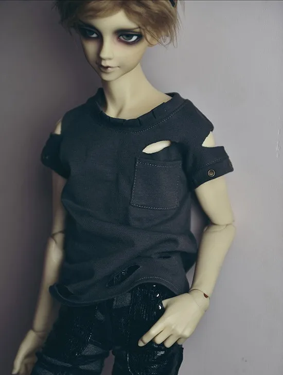 Панк уличная Классическая Серая Футболка с отверстиями для BJD 1/4 1/3 SD17 Одежда