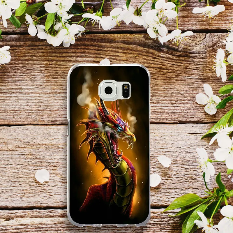 Цветные силиконовые чехлы из мягкого ТПУ с принтом Дракона Для Samsung Galaxy Note 3 4 5 8 S3 S4