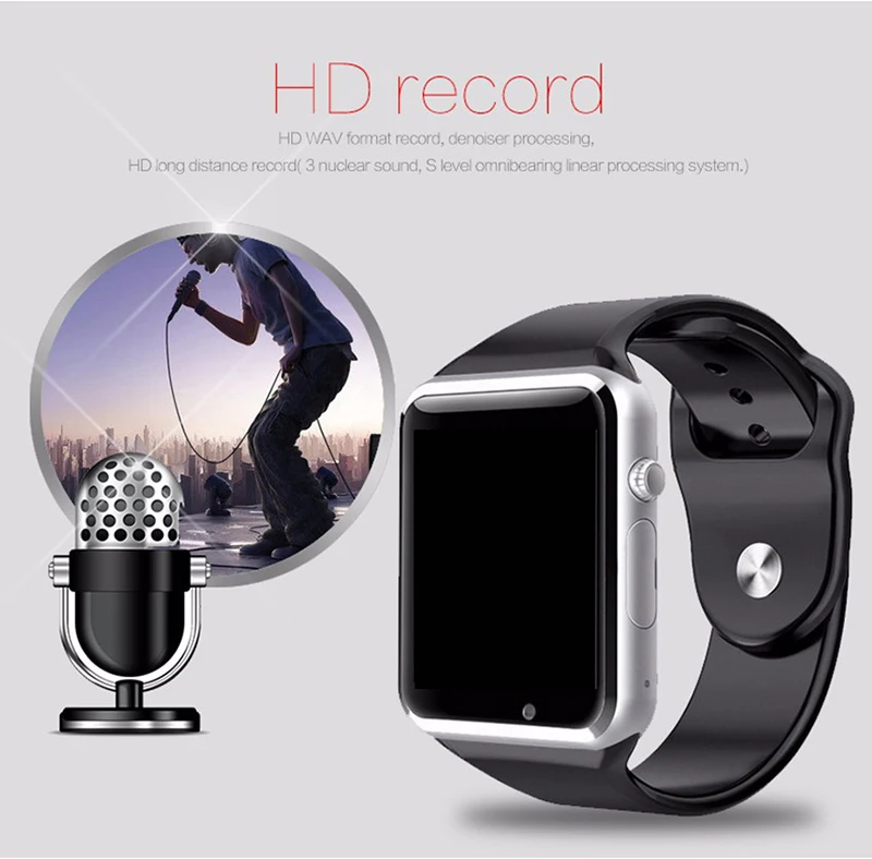 A1 наручные часы Bluetooth Смарт для мужчин женщин Спорт Шагомер TF SIM Камера Smartwatch Iphone