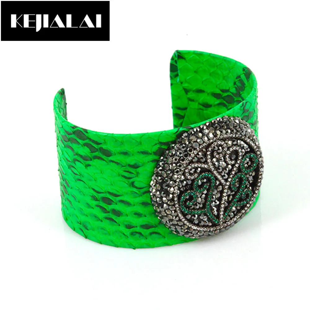 2017 Модные женские ювелирные изделия змея кожа питон кожаный браслет