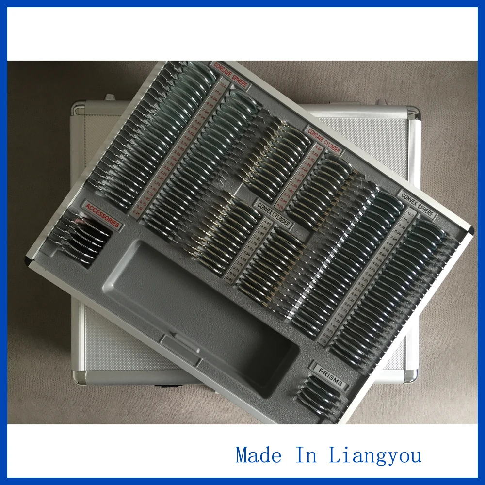 Пробный набор линз 158 шт. объектив доказательства коробка алюминиевый обод B