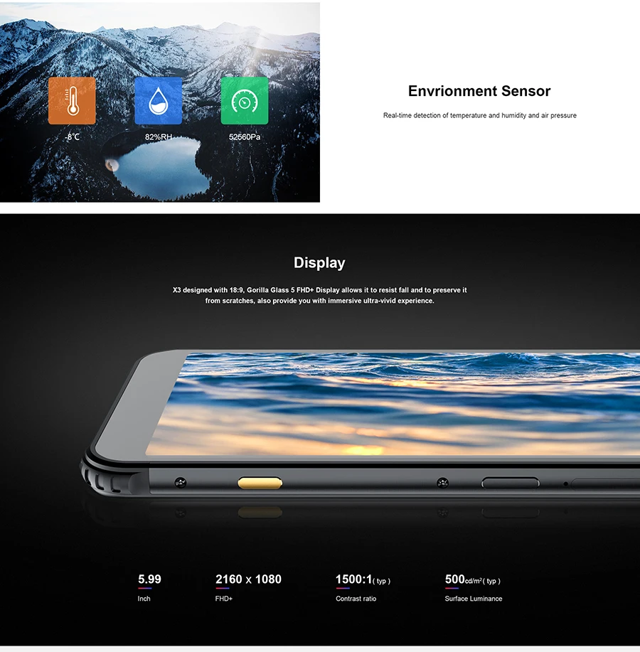 AGM X3 6GB 64GB смартфон 5,9" FHD 18:9 Восьмиядерный Snapdragon 845 20MP+ 24MP Android 8,1 OTG NFC IP68 Водонепроницаемый 4G мобильный телефон