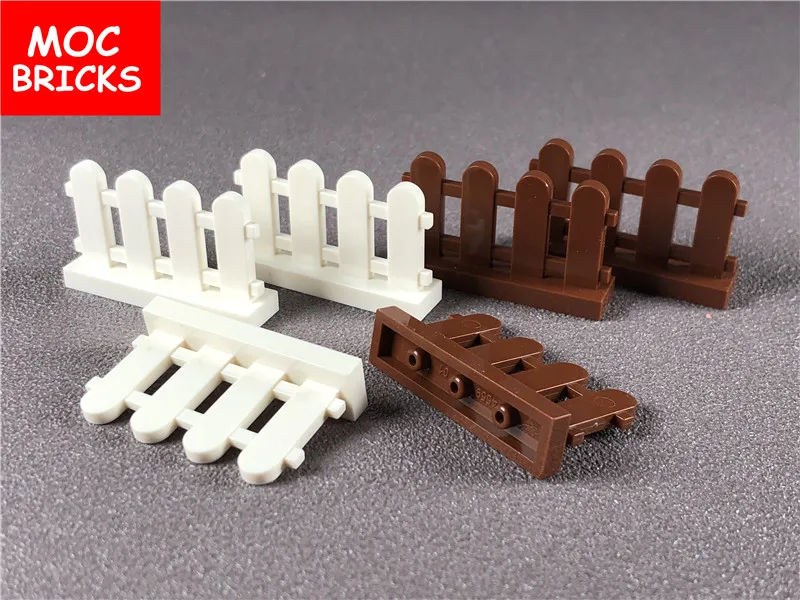 20 шт./лот дом 1X4X2 белый коричневый забор подходит для 33303 новый развивающий