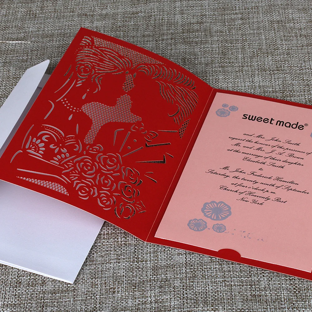 Набор пригласительных открыток для свадьбы с лазерной резкой 10 шт.|card kit|card with