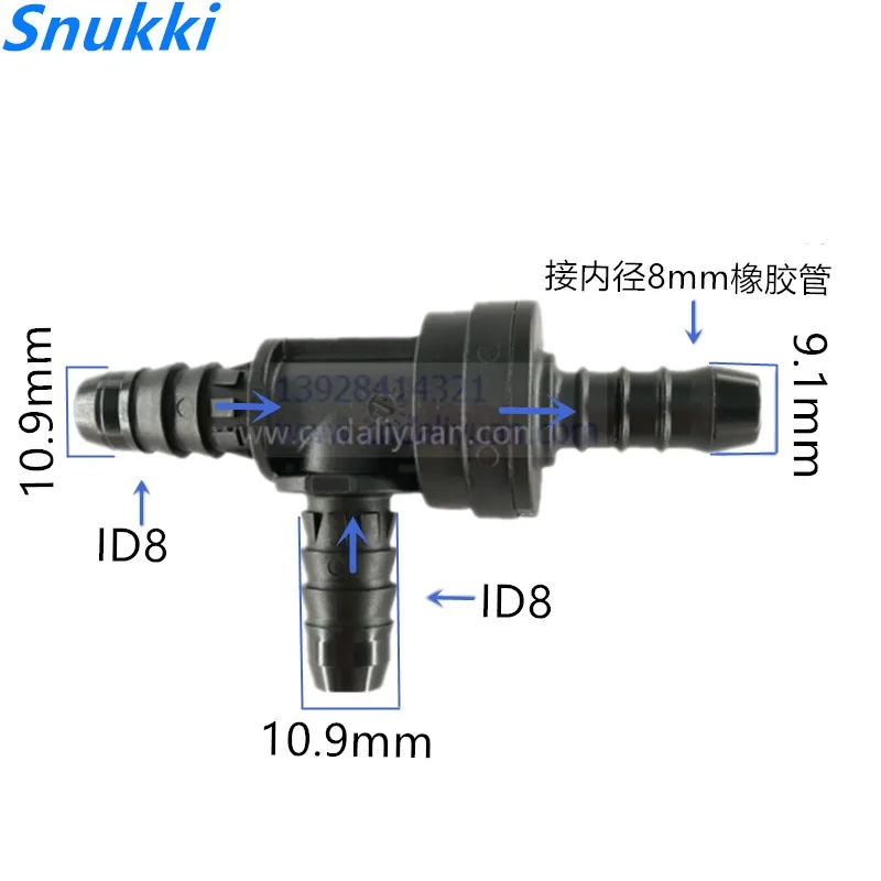 Пластиковый односторонний обратный клапан Т типа невозвратный для воздушного