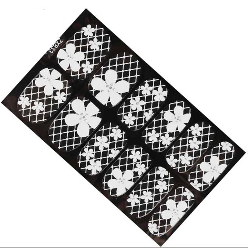 Новое поступление 1 лист 3D французский стиль белое кружево с бриллиантами