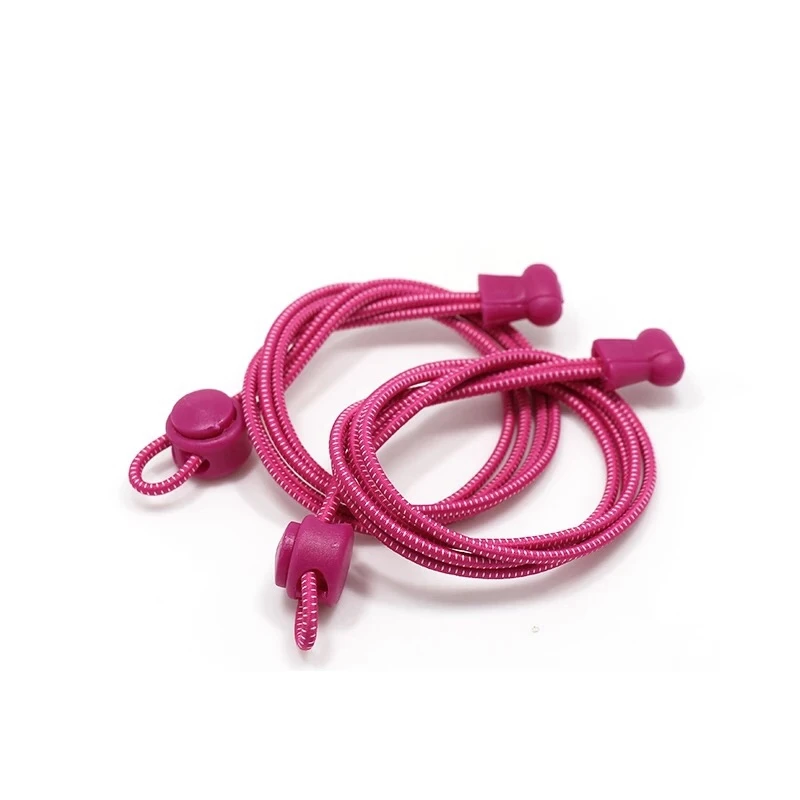 Rose red 1 пара Растягивающихся шнурков 23 цвета шнурки для кроссовок эластичные шнурки для обуви Быстрая фиксация шнурков для бега/триатлона - Цвет: Rose red
