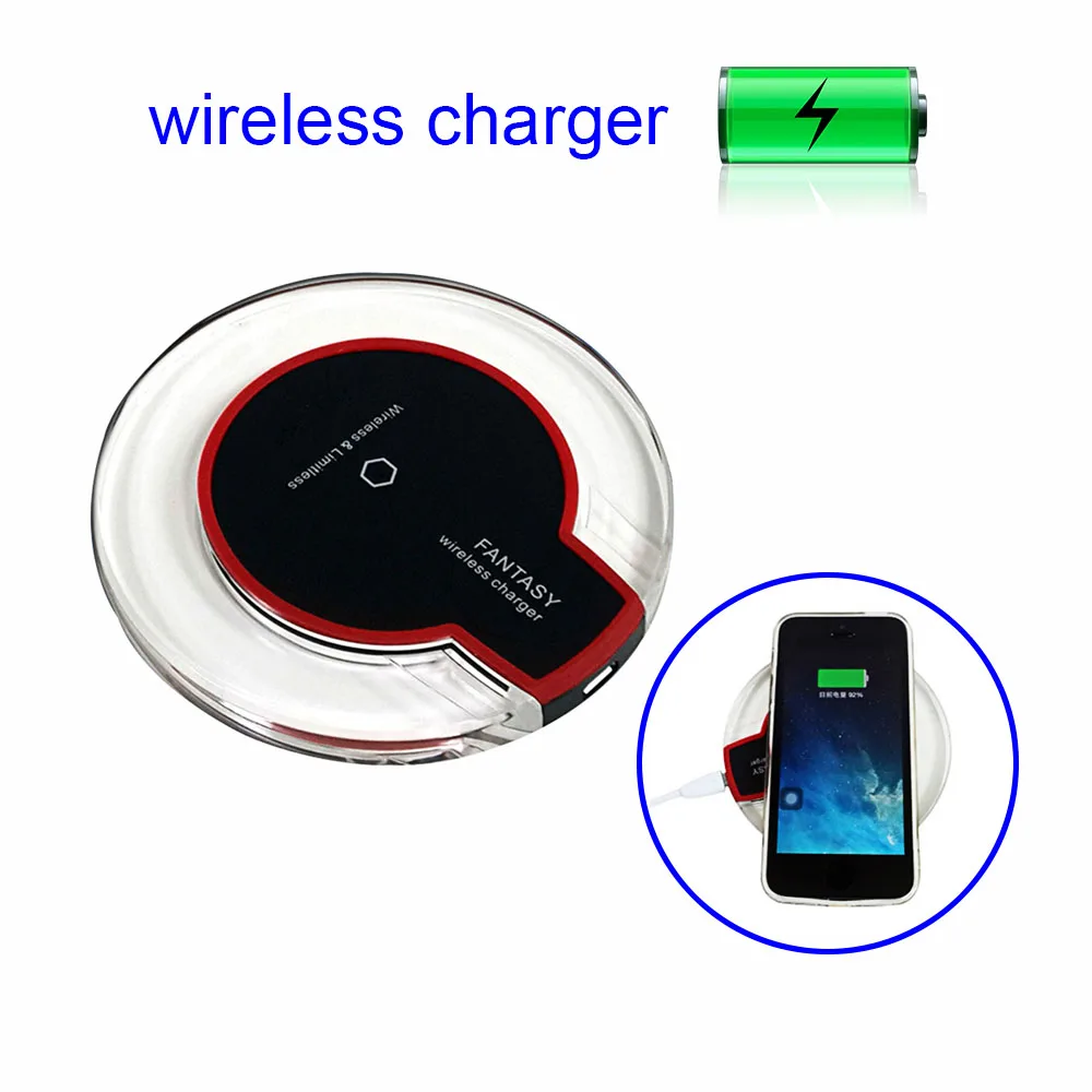 Protable Universal QI Wireless Charger High Efficiency Blue Light Charging Pad for iPhone Samsung LG Nokia HTC | Мобильные телефоны