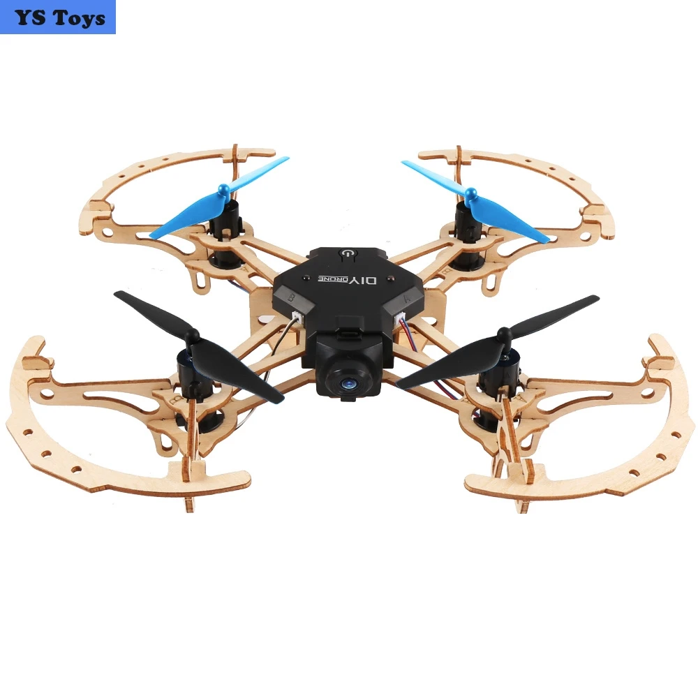 DIY деревянный Радиоуправляемый Дрон с 720P HD камерой WiFi FPV высота Hover вертолет