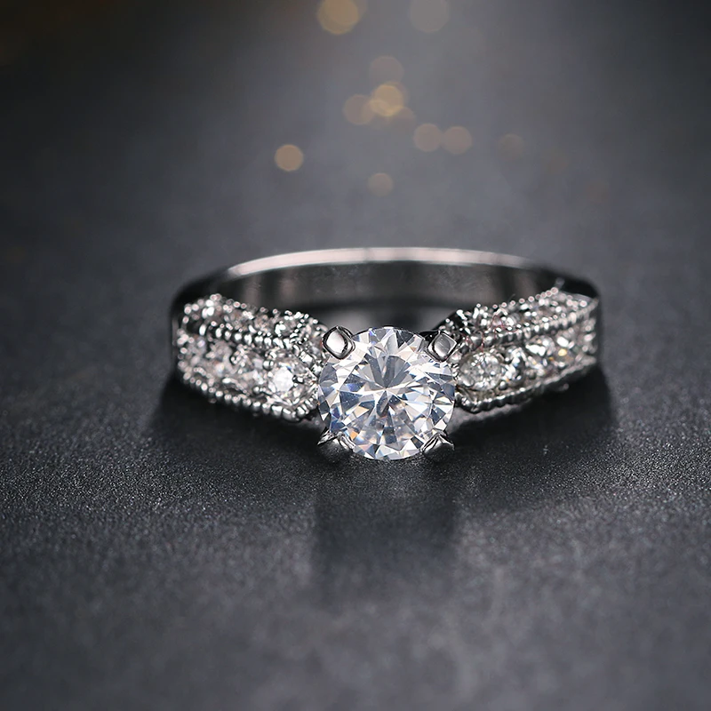 Be8 Brand Clear Beauty CZ Four Claws Inserted Wedding Ring Fashion Shiny Crystal Jewelry For Women Party Show Meaning Gift R-066 | Украшения