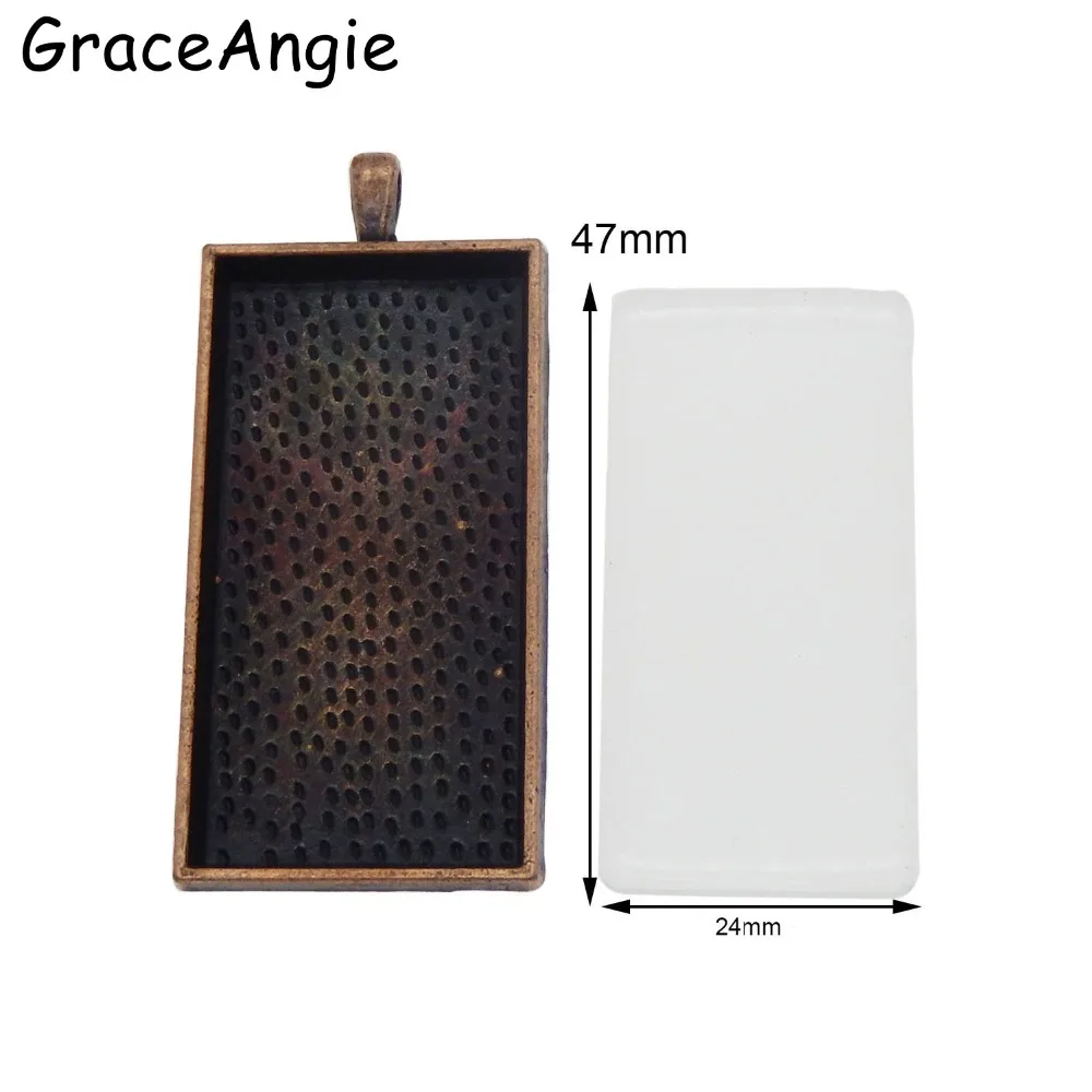 1set Pendant Trays + glass cabochon set Blank Base Large Cameo Tray Bezel Jewelry Accessories Cabochon |