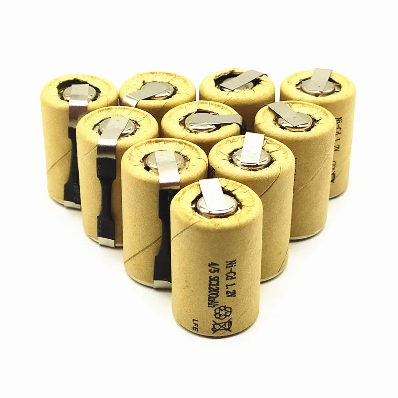 1 или 2 шт 4/5SC 1,2 V аккумуляторная батарея 1200mAh 4/5 SC Sub C Ni-CD ячейка со сварочными вкладками для электрической дрели шуруповерта