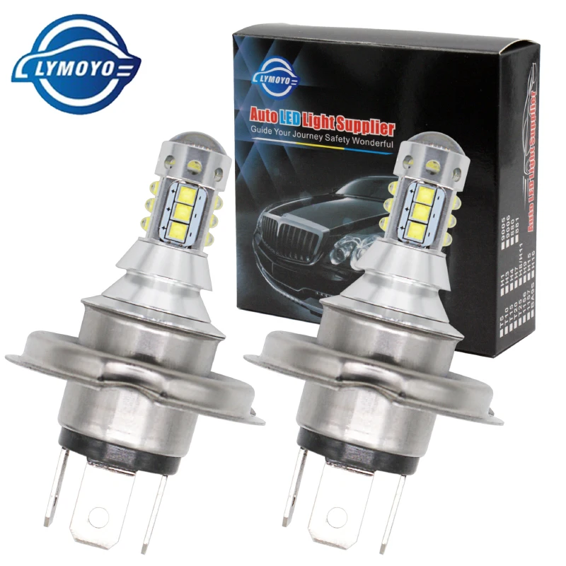 2 шт. Автомобильные светодиодные противотуманные фары H4 HB2 9003 Hi/Lo 16SMD с чипами