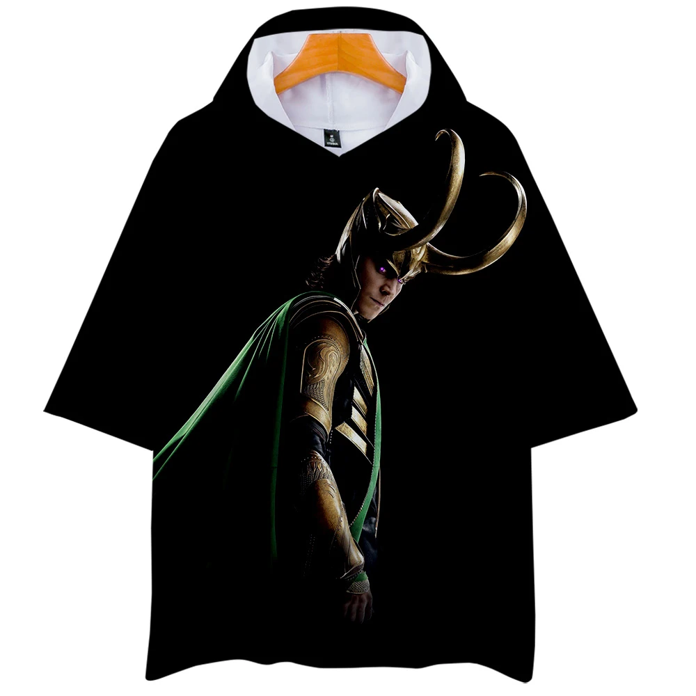 2019 LOKI 3D толстовки с принтом короткий рукав модная летняя толстовка крутая и