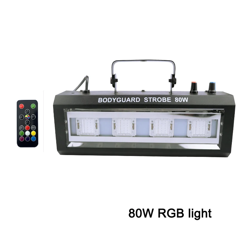 80W - RGB light RGBW светодиодный стробоскоп для сценического освещения 40 Вт 60 Вт 80 Вт Дискотека DJ мигающая лампа звук пульт дистанционного управления для KTV вечерние освещение Рождественское украшение - Цвет: 80W - RGB light